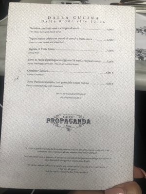Menu photo 1 Caffè Propaganda Rome, RM Menu photo 1 Caffè Propaganda Rome, RM