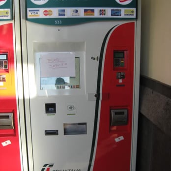 Trenitalia - Catania Centrale: a self service kiosk, out of service ... well, it's Sicily.  My reflection included. - Transportation Near Me - Rome, RM