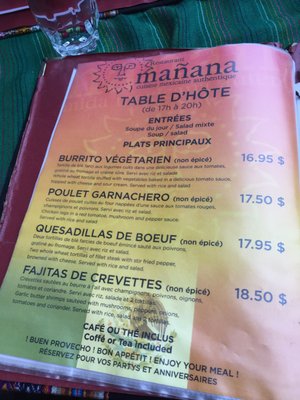 Menu photo 2 Mañana Montreal, QC