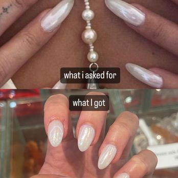 UwU Nails - Funny bunny, white pearl chrome, and almond shaped tips by Ella - Nail Salons Near Me - Chicago, Illinois UwU Nails - Funny bunny, white pearl chrome, and almond shaped tips by Ella - Nail Salons Near Me - Chicago, Illinois