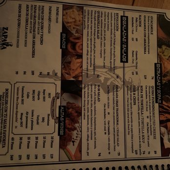 Zapata - Menu - Bars Near Me - Puerto Vallarta, JAL Zapata - Menu - Bars Near Me - Puerto Vallarta, JAL