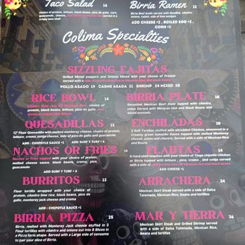 Colima Taqueria - Menu - Mexican Near Me - The Bronx, New York Colima Taqueria - Menu - Mexican Near Me - The Bronx, New York