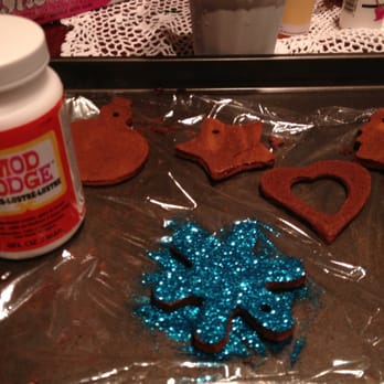 Michaels - Cinnamon applesauce ornaments, baked and then coated with Mod Podge and glitter. - Arts & Crafts Near Me - Union City, California