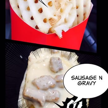 Chick-fil-A - MAKE A SAUSAGE GRAVY WAFFLE FRY !!!! - Fast Food Near Me - Pasadena, California