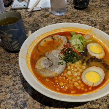 Ryujin Ramen - Red ramen with extra corn and a well done seasoned egg for the pregnant lady. 8/10. Pretty great! - Ramen Near Me - Sacramento, California Ryujin Ramen - Red ramen with extra corn and a well done seasoned egg for the pregnant lady. 8/10. Pretty great! - Ramen Near Me - Sacramento, California