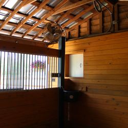 Cat Jumped Over the Moon Farm - Fans in each stall