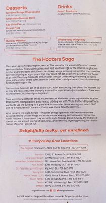 Menu photo 7 Hooters Clearwater, FL