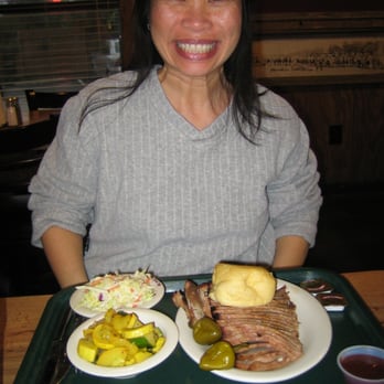 Feedstore BBQ - A hungry Thuy always looks so happy when she has food in front of her. In this case it was the very lean brisket. - Barbeque Near Me - Southlake, Texas Feedstore BBQ - A hungry Thuy always looks so happy when she has food in front of her. In this case it was the very lean brisket. - Barbeque Near Me - Southlake, Texas