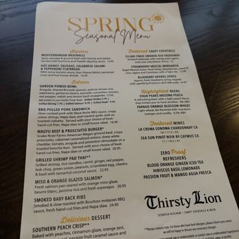 Thirsty Lion - Desert Ridge - Menu - American Near Me - Phoenix, Arizona