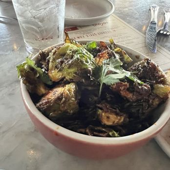 Culinary Dropout - CRISPY BRUSSELS SPROUTS  gochujang, mint, cilantro ( BEST BRUSSELS EVER!!!!!) - New American Near Me - Denver, Colorado