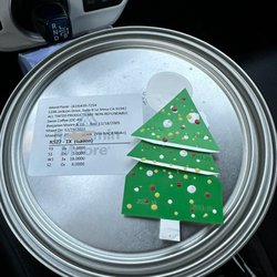 Shilpark Paint & Design Center - Handmade Christmas tree with white, red and gold specks.