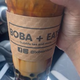 Brown sugar and coffee with black boba pearls Brown sugar and coffee with black boba pearls