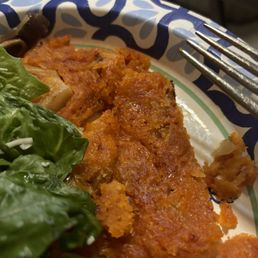 You can see the oil with glistening off this mushy kimchi pancake You can see the oil with glistening off this mushy kimchi pancake
