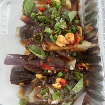 The Burning Tree Restaurant - steamed Chinese eggplant with chili garlic sauce - Seafood Near Me - Mount Desert, Maine The Burning Tree Restaurant - steamed Chinese eggplant with chili garlic sauce - Seafood Near Me - Mount Desert, Maine