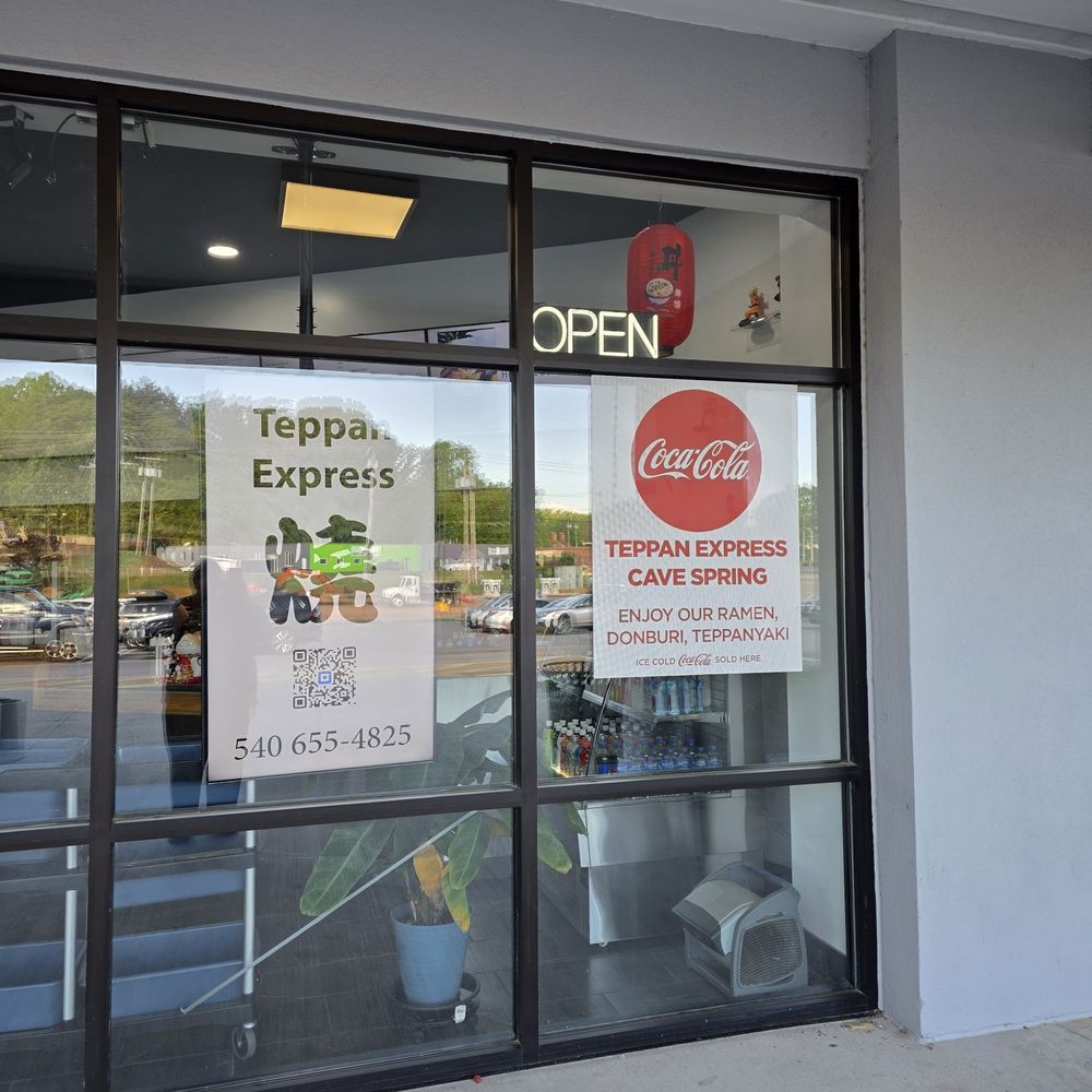 Teppan Express Japanese Eatery - The window of the restaurant. - Asian Fusion Near Me - Roanoke, Virginia Teppan Express Japanese Eatery - The window of the restaurant. - Asian Fusion Near Me - Roanoke, Virginia