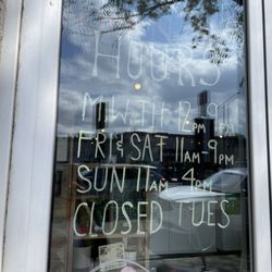 Cafe Mosaics - Hours (sorry- glare)