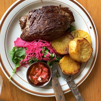 Fiorito - Vacio 12oz of goodness cooked medium with rosemary potatoes and an arugula salad - Argentine Near Me - Miami, Florida