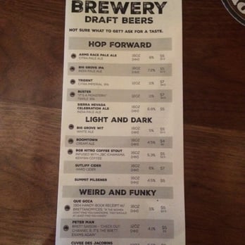 Big Grove Brewpub - Solon - Beer menu (changes daily) - New American Near Me - Solon, Iowa