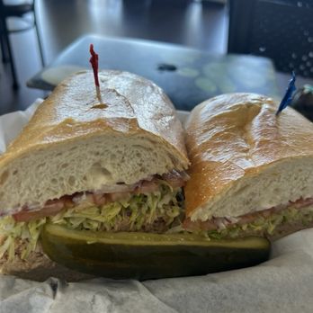 North Bay Sourdough Deli - Nice pickle slice along with a toasted tuna on sourdough. Yum! - Sandwiches Near Me - Cotati, California
