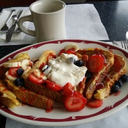 The Good French toast deluxe!! And coffee!! The Good French toast deluxe!! And coffee!!