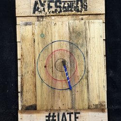 Axes and O's - One of the boards used for axe throwing at Axes and Os
