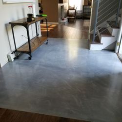 Stardust Concrete Coatings - Poured flexible concrete entry over wood
