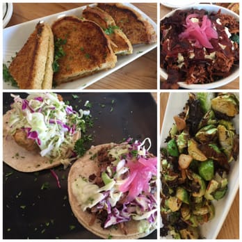 Seabirds Kitchen - Grilled cheese, holy smokes bowl, beer battered avo tacos & jack asada tacos, Brussels sprouts - Vegan Near Me - Costa Mesa, California