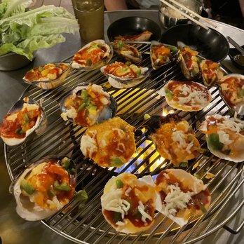 Goo Gong Tan - Cheese covered clams, chopped oysters and mussels - Korean Near Me - Flushing, New York