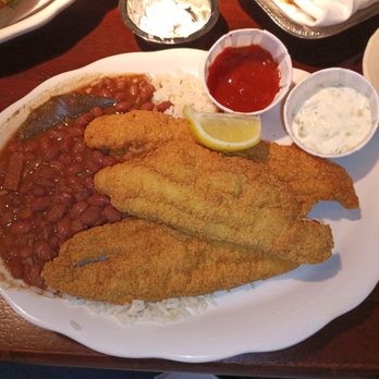 Pappadeaux Seafood Kitchen - Catfish red beans and rice excellent!! - Seafood Near Me - San Antonio, Texas