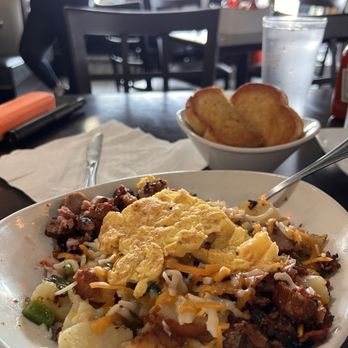 Farmer Franks - Franks Triple Meat Skillet, first time ordering it.  Butter toast and water, Very good. - Breakfast & Brunch Near Me - Detroit, Michigan