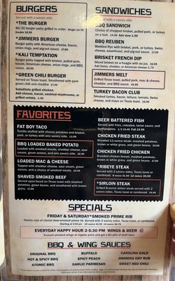 Menu photo 1 Jimmers BBQ Montrose, CO Menu photo 1 Jimmers BBQ Montrose, CO
