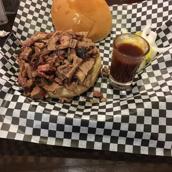 Old Texas Grill - a pulled pork sandwich with a side of barbecue sauce - Mexican Near Me - Harlingen, Texas Old Texas Grill - a pulled pork sandwich with a side of barbecue sauce - Mexican Near Me - Harlingen, Texas
