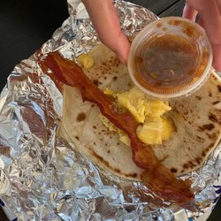 Bill Miller BBQ - Irony... you're more likely to fill up on watery salsa than egg.