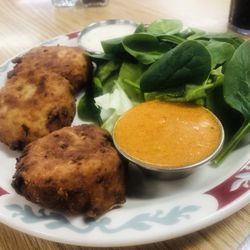 The Old Dairy - Crab cakes with side salad