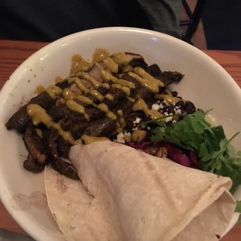Doc Ponds - Taco bowl with mushrooms- very spicy!!! - Bars Near Me - Stowe, Vermont