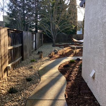Fantasyscapes, Inc. - After: side yard 1. It is winter so some of the plants are currently dormant - Landscape Architects or Designers Near Me