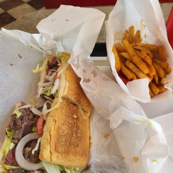 Midway Sub - Combo sandwich with roast beef, corned beef plus garlic French  fries   BONUS  They fried the fries while I waited so they were fresh - Sandwiches Near Me - Chicago, Illinois