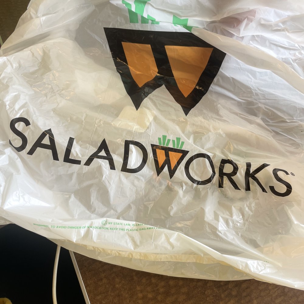 Saladworks - Nice plastic bag to carry your tasty salad in! - Salad Near Me - Feasterville, Pennsylvania Saladworks - Nice plastic bag to carry your tasty salad in! - Salad Near Me - Feasterville, Pennsylvania