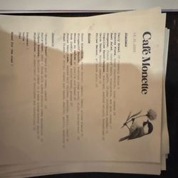 Café Monette - Menu