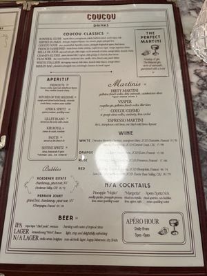 Menu photo 8 Coucou West Hollywood, CA