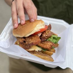 J And J Food - Fried Pork Belly Sandwich