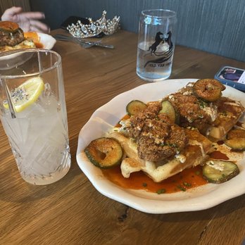 Tupelo Honey Southern Kitchen & Bar - Mac-N-Cheese Waffles with Asheville Hot Fried Chicken* - Southern Near Me - Denver, Colorado