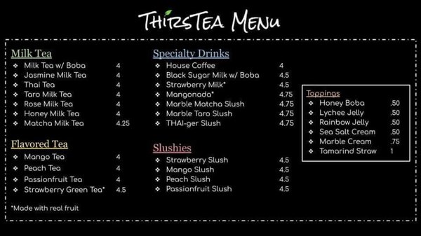 Menu photo 7 ThirsTea Temecula, CA