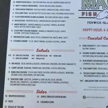 Matt’s Fish Camp - Menu - Seafood Near Me - Fenwick Island, Delaware Matt’s Fish Camp - Menu - Seafood Near Me - Fenwick Island, Delaware
