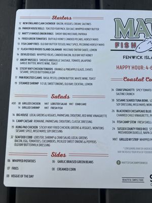 Menu photo 3 Matt’s Fish Camp Fenwick Island, DE Menu photo 3 Matt’s Fish Camp Fenwick Island, DE