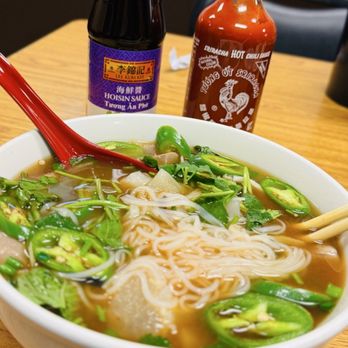 Pho Saigon - Pho Dac Biet, combo pho with extra tendon and peppers. Yum! - Vietnamese Near Me - Covington, Louisiana Pho Saigon - Pho Dac Biet, combo pho with extra tendon and peppers. Yum! - Vietnamese Near Me - Covington, Louisiana