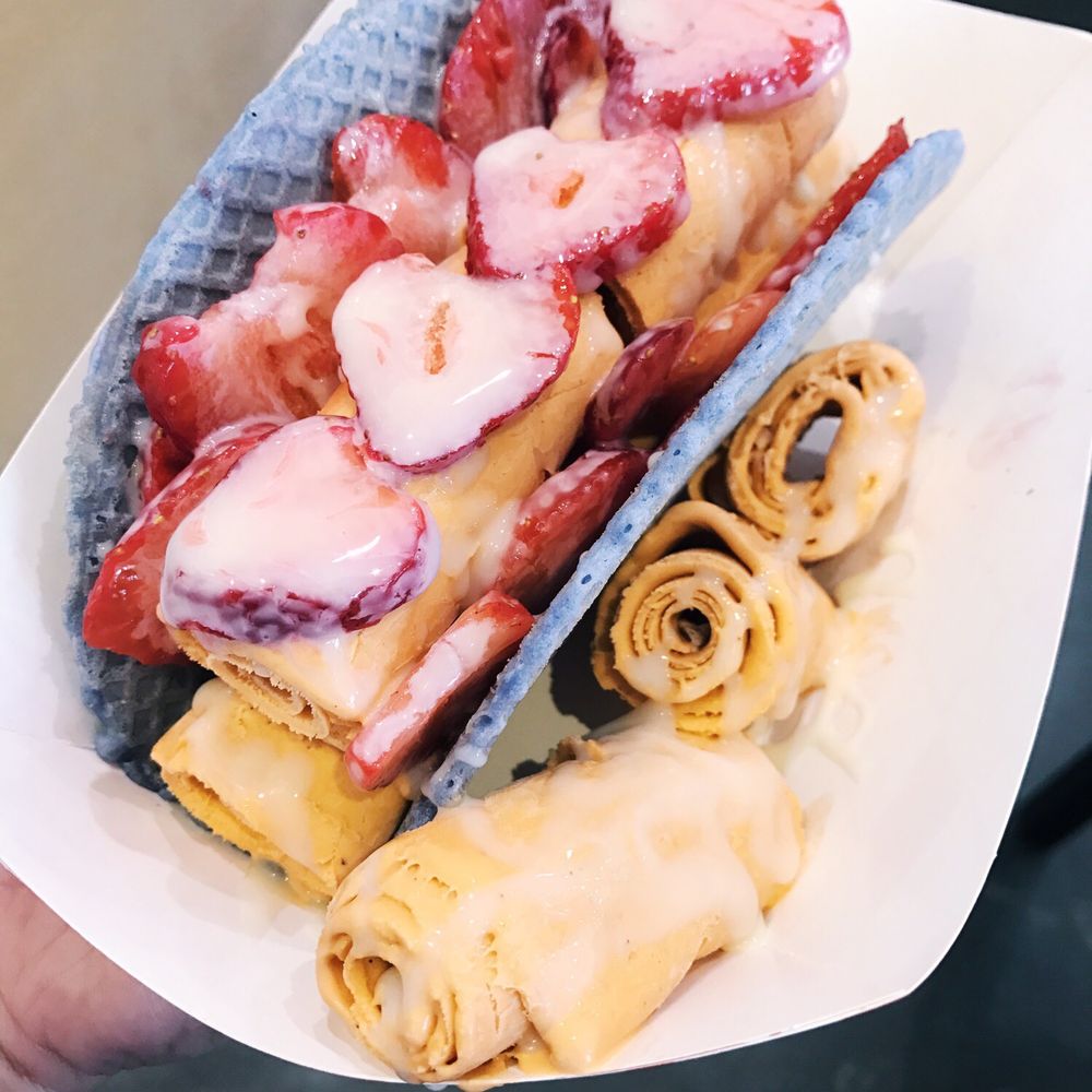 Icicles - Mai thai in a taco (only on Tuesday's!) with strawberries and condensed milk - Desserts Near Me - Newark, California Icicles - Mai thai in a taco (only on Tuesday's!) with strawberries and condensed milk - Desserts Near Me - Newark, California