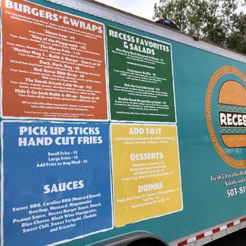 Recess - Menu board - Food Trucks Near Me - Tillamook, Oregon Recess - Menu board - Food Trucks Near Me - Tillamook, Oregon