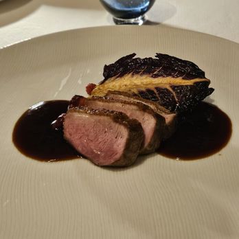 Navio - Duck with dried strawberries and charred endive.  Can you say, yummmm?! - New American Near Me - Half Moon Bay, California