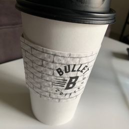 a cup of coffee on a table